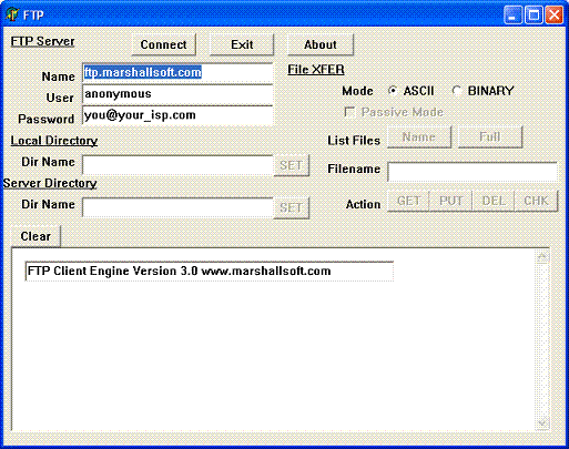 Click to view FTP Client Engine for Visual dBase 3.2 screenshot